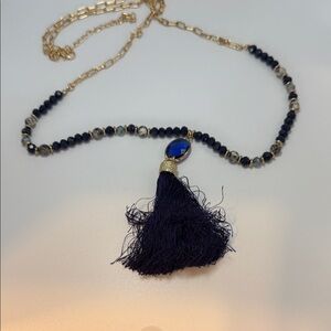 Royal Blue wBeaded Necklace